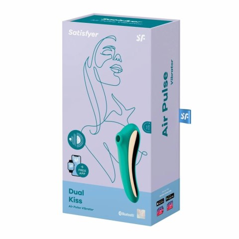Wibrator z masażerem powietrznym - Satisfyer Dual Kiss Green Wibrator z masażerem powietrznym - Satisfyer Dual Kiss Green