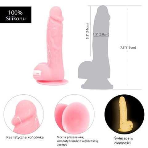 Dildo - Addiction Brandon Dong 19 cm Glow in the Dark Pink Dildo - Addiction Brandon Dong 19 cm Glow in the Dark Pink