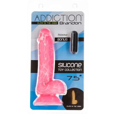 Dildo - Addiction Brandon Dong 19 cm Glow in the Dark Pink Dildo - Addiction Brandon Dong 19 cm Glow in the Dark Pink