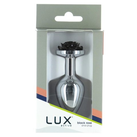 Plug analny - Lux Active Metal Butt Plug Black Rose Plug analny - Lux Active Metal Butt Plug Black Rose