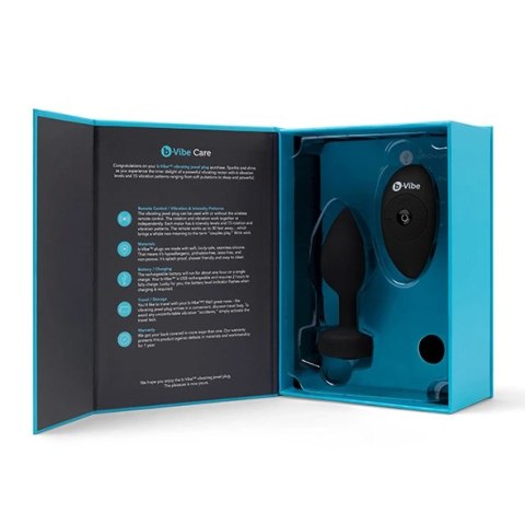 Zdalnie sterowany plug analny - B-Vibe Vibrating Jewel Plug M/L Black Diamond Zdalnie sterowany plug analny - B-Vibe Vibrating Jewel Plug M/L Black Diamond