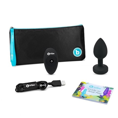 Zdalnie sterowany plug analny - B-Vibe Vibrating Jewel Plug M/L Black Diamond Zdalnie sterowany plug analny - B-Vibe Vibrating Jewel Plug M/L Black Diamond