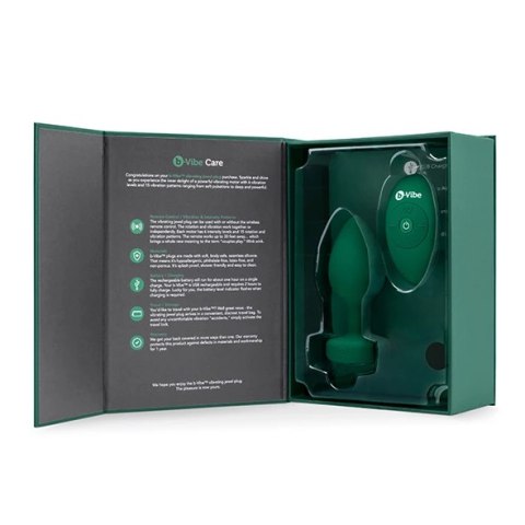 Zdalnie sterowany plug analny - B-Vibe Vibrating Jewel Plug M/L Emerald Zdalnie sterowany plug analny - B-Vibe Vibrating Jewel Plug M/L Emerald