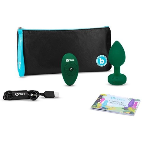 Zdalnie sterowany plug analny - B-Vibe Vibrating Jewel Plug M/L Emerald Zdalnie sterowany plug analny - B-Vibe Vibrating Jewel Plug M/L Emerald