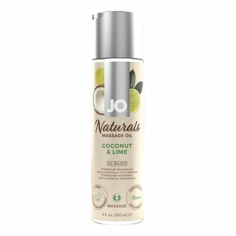 Olejek do masażu - System JO Naturals Massage Oil Coconut & Lime 120 ml Olejek do masażu - System JO Naturals Massage Oil Coconut & Lime 120 ml
