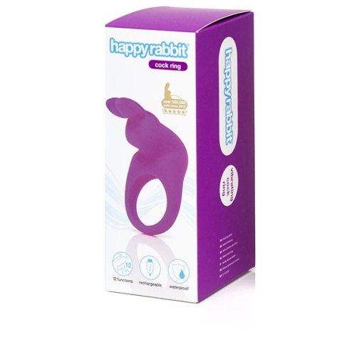 Pierścień wibrujący - Happy Rabbit Rechargeable Vibrating Rabbit Cock Ring Purple Pierścień wibrujący - Happy Rabbit Rechargeable Vibrating Rabbit Cock Ring Purple