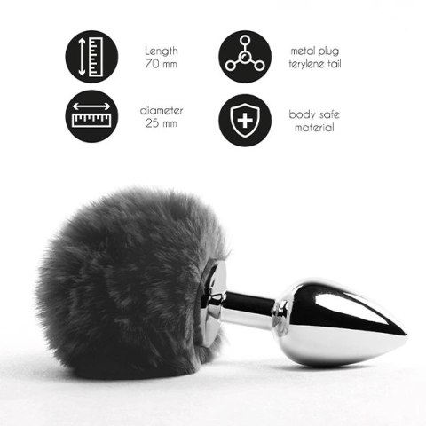 Plug analny - FeelzToys Bunny Tails Butt Plug Black Plug analny - FeelzToys Bunny Tails Butt Plug Black