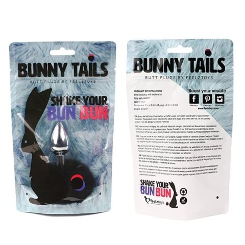 Plug analny - FeelzToys Bunny Tails Butt Plug Black Plug analny - FeelzToys Bunny Tails Butt Plug Black