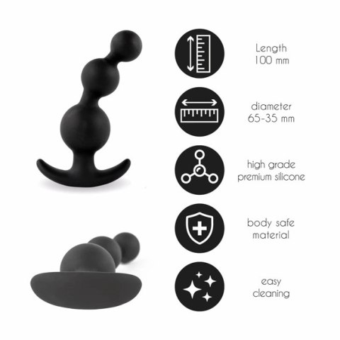 Plug analny - FeelzToys Plugz Butt Plug Black Nr. 4 Plug analny - FeelzToys Plugz Butt Plug Black Nr. 4