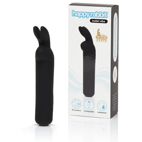 Wibrator - Happy Rabbit Rechargeable Vibrating Bullet Black Wibrator - Happy Rabbit Rechargeable Vibrating Bullet Black