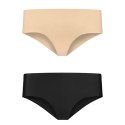 Niewidzialne majtki - Bye Bra Invisible Hipster (Nude & Black 2-Pack) L