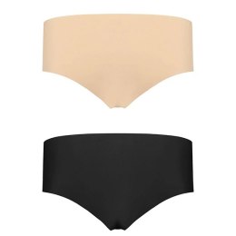 Niewidzialne majtki - Bye Bra Invisible Hipster (Nude & Black 2-Pack) L