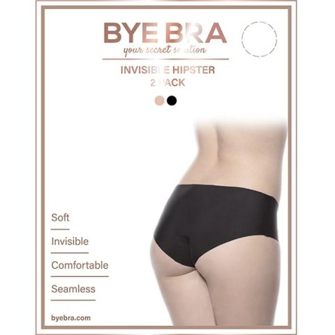 Niewidzialne majtki - Bye Bra Invisible Hipster (Nude & Black 2-Pack) L Niewidzialne majtki - Bye Bra Invisible Hipster (Nude & Black 2-Pack) L