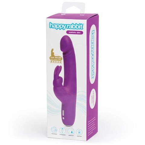 Wibrator - Happy Rabbit Realistic Slim Purple Wibrator - Happy Rabbit Realistic Slim Purple