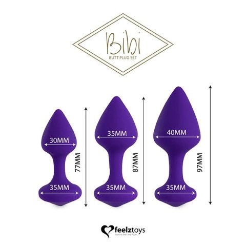 Zestaw plugów analnych - FeelzToys Bibi Purple 3 szt Zestaw plugów analnych - FeelzToys Bibi Purple 3 szt