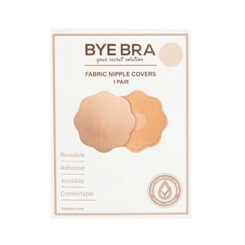 Osłonki na sutki - Bye Bra Fabric Nipple Covers Nude 1 para Osłonki na sutki - Bye Bra Fabric Nipple Covers Nude 1 para