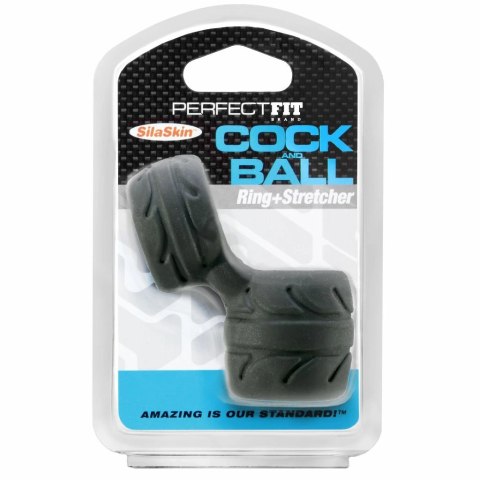 Pierścień na penisa i jądra - Perfect Fit SilaSkin Cock & Ball Black Pierścień na penisa i jądra - Perfect Fit SilaSkin Cock & Ball Black