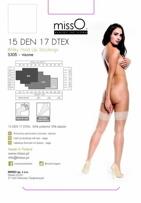 Pończochy samonośne - MissO S305 Beżowe L/XL Pończochy samonośne - MissO S305 Beżowe L/XL
