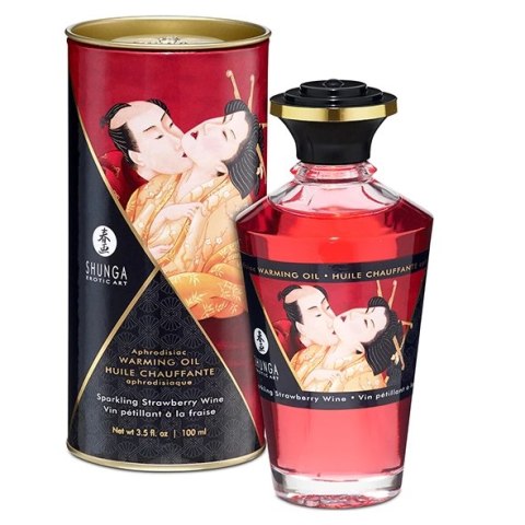 Rozgrzewający olejek do masażu - Shunga Aphrodisiac Warming Oil Sparkling Strawberry Wine 100 ml Rozgrzewający olejek do masażu - Shunga Aphrodisiac Warming Oil Sparkling Strawberry Wine 100 ml