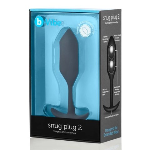 B-Vibe Snug Plug 2 Black - anatomiczny model silikonowy, 111g B-Vibe Snug Plug 2 Black - anatomiczny model silikonowy, 111g