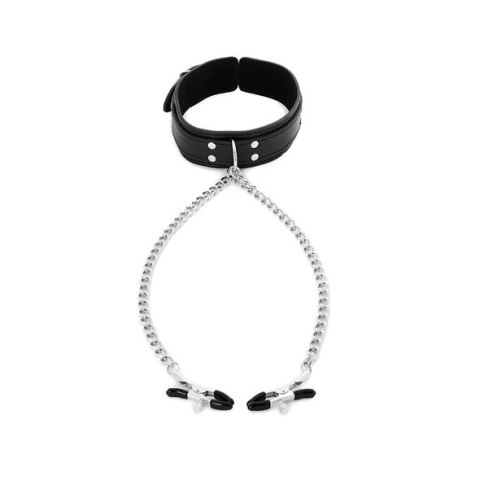 Obroża z zaciskami na sutki - Sportsheets Collar with Nipple Clamps Obroża z zaciskami na sutki - Sportsheets Collar with Nipple Clamps