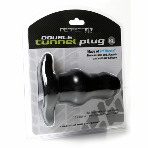 Plug analny podwójny tunel - Perfect Fit Double Tunnel Plug XL Black Czarny XL Plug analny podwójny tunel - Perfect Fit Double Tunnel Plug XL Black Czarny XL