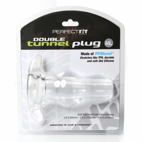 Plug analny podwójny tunel - Perfect Fit Double Tunnel Plug XL Clear Przezroczysty XL Plug analny podwójny tunel - Perfect Fit Double Tunnel Plug XL Clear Przezroczysty XL