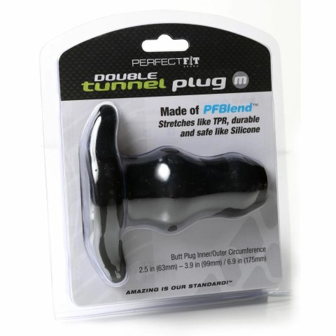 Plug analny podwójny tunel - Perfect Fit Double Tunnel Plug Medium Black Czarny Średni Plug analny podwójny tunel - Perfect Fit Double Tunnel Plug Medium Black Czarny Średni