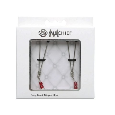 Zaciski na sutki - S&M Ruby Black Nipple Clips Zaciski na sutki - S&M Ruby Black Nipple Clips