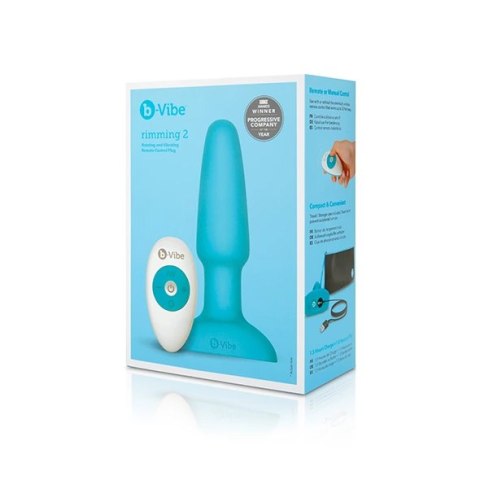 Zdalnie sterowany plug analny - B-Vibe Rimming Plug 2 Teal Zdalnie sterowany plug analny - B-Vibe Rimming Plug 2 Teal