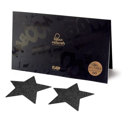 Naklejki na sutki - Bijoux Indiscrets Flash Star Black Naklejki na sutki - Bijoux Indiscrets Flash Star Black