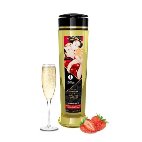 Olejek do masażu - Shunga Massage Oil Romance Strawberries & Champagne 240 ml Olejek do masażu - Shunga Massage Oil Romance Strawberries & Champagne 240 ml