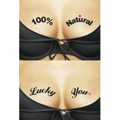 Ta-Ta-Toos - Tatuaż tymczasowy na biust - 100% Natural & Lucky You Ta-Ta-Toos - Tatuaż tymczasowy na biust - 100% Natural & Lucky You