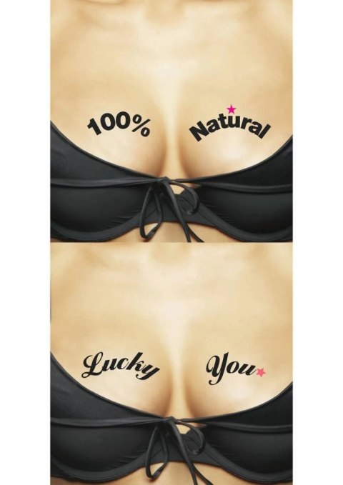 Ta-Ta-Toos - Tatuaż tymczasowy na biust - 100% Natural & Lucky You Ta-Ta-Toos - Tatuaż tymczasowy na biust - 100% Natural & Lucky You