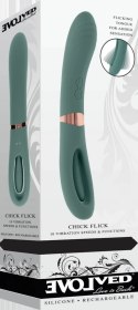 Evolved Novelties Chick Flick Green - Dwufunkcyjny model z podwojnym napędem