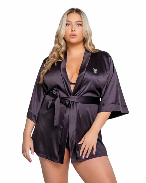 Playboy Lingerie Sparkling Bunny Kimono Plus Size z połyskiem Playboy Lingerie Sparkling Bunny Kimono Plus Size z połyskiem