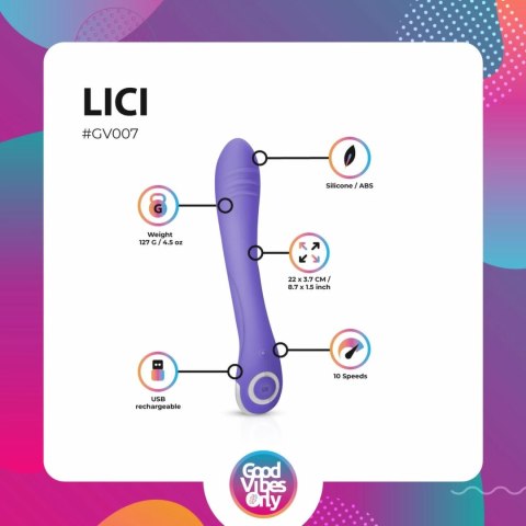 Lici Model G-Spot - wodoodporna maszyna intymna, 10 trybow, LED, USB Lici Model G-Spot - wodoodporna maszyna intymna, 10 trybow, LED, USB