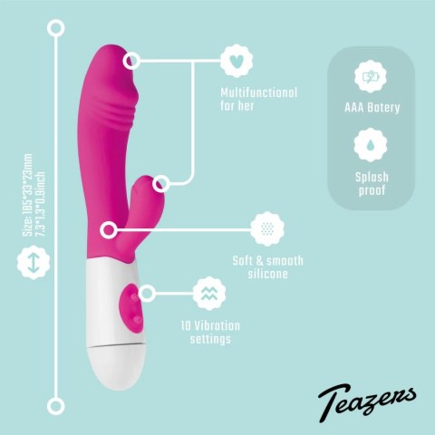 Teazers Rabbit Pink - wielofunkcyjny masażer z 10 trybami wibracji Teazers Rabbit Pink - wielofunkcyjny masażer z 10 trybami wibracji