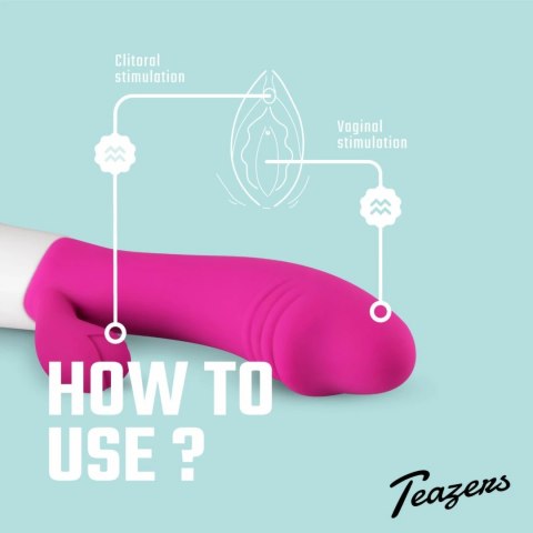 Teazers Rabbit Pink - wielofunkcyjny masażer z 10 trybami wibracji Teazers Rabbit Pink - wielofunkcyjny masażer z 10 trybami wibracji