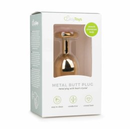 Diogol Metalowy Korek Anatomiczny z Kryształem Heart Srebrny S