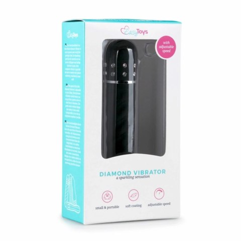 Love Diamond Black - Kompaktowy masażer z regulacją wibracji Love Diamond Black - Kompaktowy masażer z regulacją wibracji