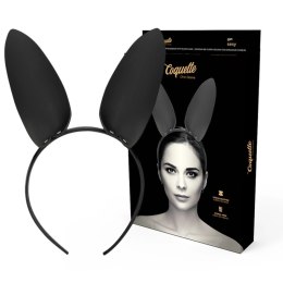 Coquette Chic Desire Opaska z Uszami Krolika Skora Wegańska Czarna