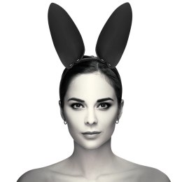 Coquette Chic Desire Opaska z Uszami Krolika Skora Wegańska Czarna