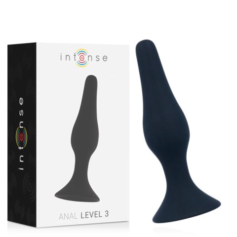 Intense Anal Level 3 czarny 12,5 cm silikonowy model stożkowy Intense Anal Level 3 czarny 12,5 cm silikonowy model stożkowy