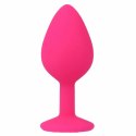 Intense Shelki M korek anatomiczny silikonowy fuksja 8 cm