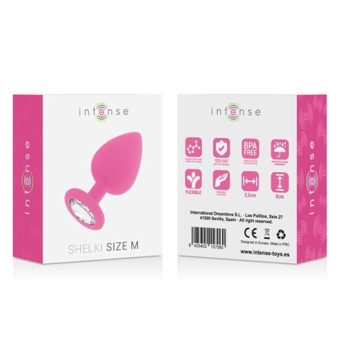 Intense Shelki M korek anatomiczny silikonowy fuksja 8 cm Intense Shelki M korek anatomiczny silikonowy fuksja 8 cm