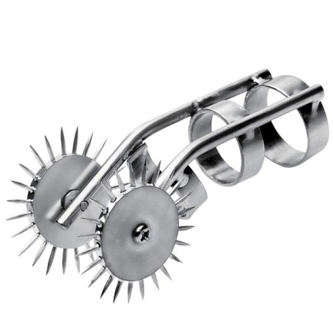 Metal Hard - Stalowy stymulator manualny z podwojnymi pierścieniami 9 cm Metal Hard - Stalowy stymulator manualny z podwojnymi pierścieniami 9 cm