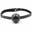 OHMAMA Ball Gag z otworami wentylacyjnymi, regulowany, czarny 4,5 cm