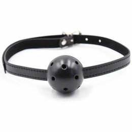 OHMAMA Ball Gag z otworami wentylacyjnymi, regulowany, czarny 4,5 cm