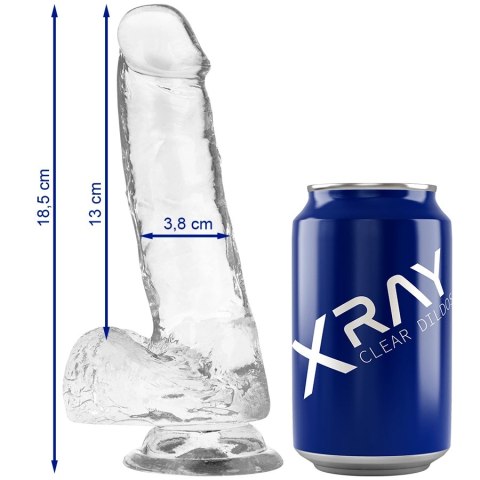 XRAY Model Clear żelowy 18,5 cm transparentny z kulkami, przyssawka XRAY Model Clear żelowy 18,5 cm transparentny z kulkami, przyssawka